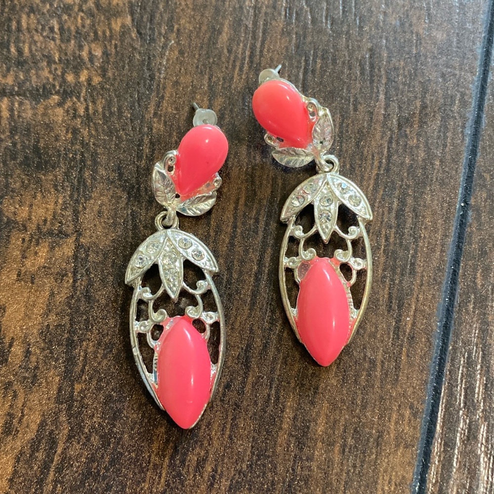 Pink dangle earrings